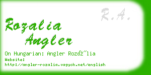 rozalia angler business card